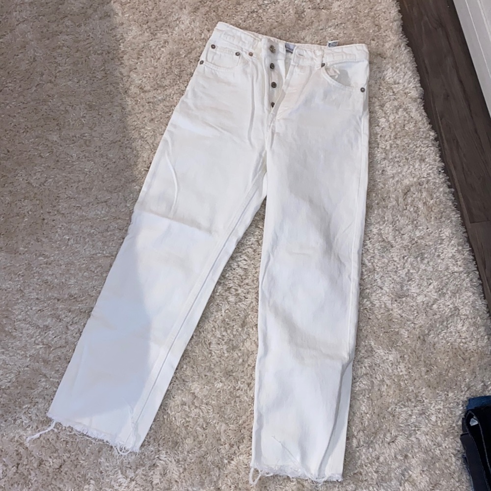 Zara High-Rise White Jean